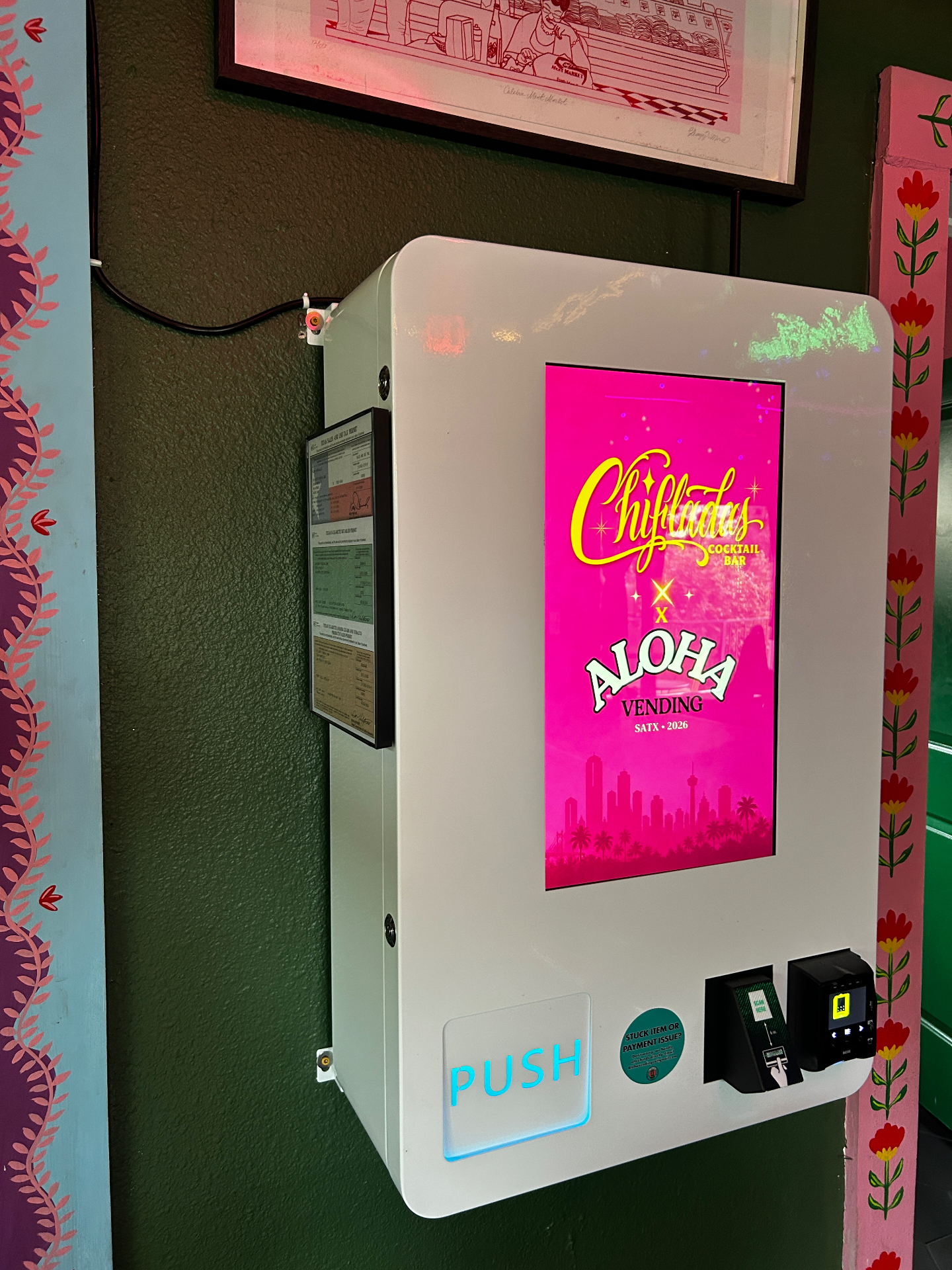 Aloha Vending machine installed at Chifladas Cocktail Bar